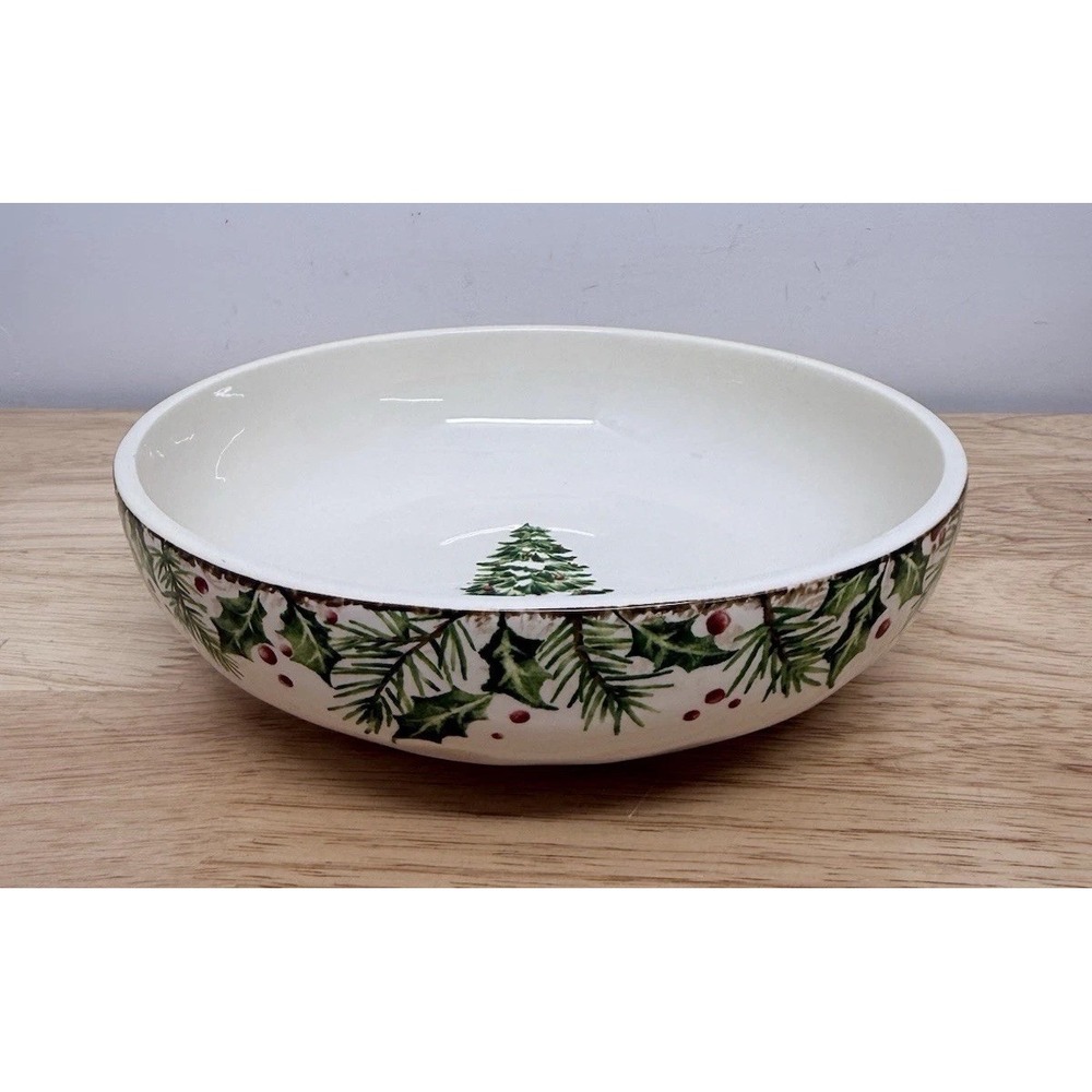 Pier One Winter Wonders Christmas Tree Dinner Bowl 8in x 2.25in #16